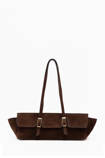 Small Le Bateau Shoulder Bag in Suede