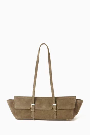 Small Le Bateau Shoulder Bag in Suede