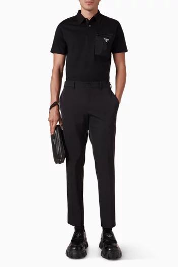 Re-nylon Pocket Polo Shirt in Stretch-cotton