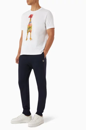 بنطال رياضي بقصة ضيقة وشعار زيبرا قطن عضوي