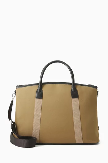 Zip-up Logo Tote Bag