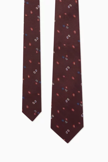 Floral-print Tie in Cotton