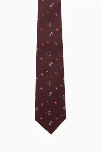 Floral-print Tie in Cotton