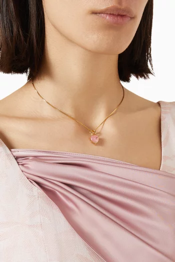 Forever Yours Charm Necklace in 18kt Gold-plated Brass