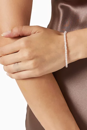 Rose Quartz Bracelet in 18kt Gold-plated Brass