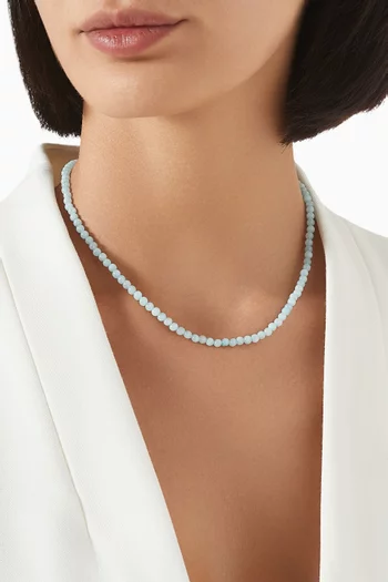 Aquamarine Necklace in 18kt Gold-plated Brass