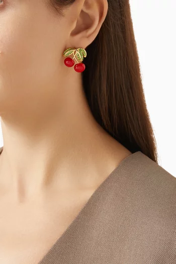 Pop the Cherry Earrings in 18kt Gold-plated Brass