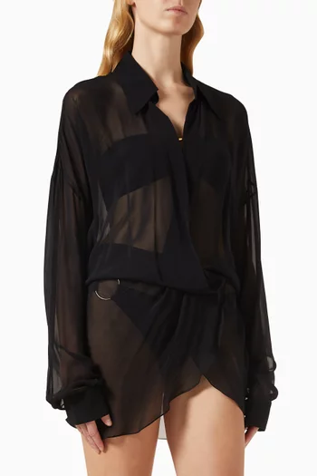 Mini Shirt Dress in Georgette