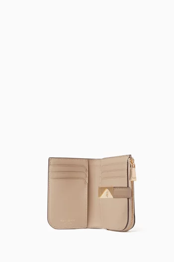 Deco Compact Wallet in Leather