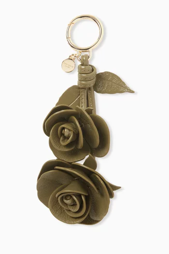 Charmed Rose Bag Charm in Leather