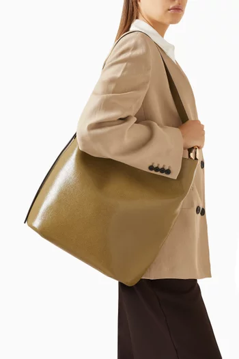 حقيبة باكيت هيلو كبيرة جلد لامع