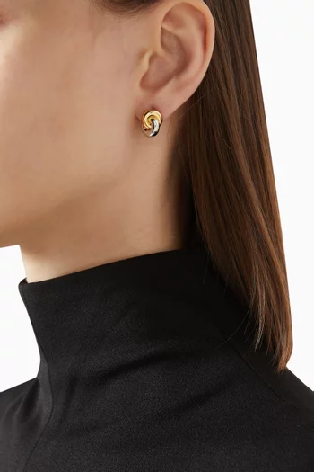 Interlock Studs in Two-tone Brass