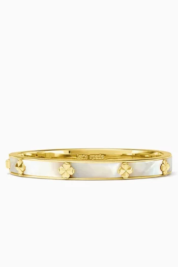 Spade Flower Bangle in Mother of Pearl & Brass