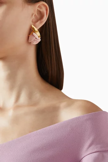 Rosebud Drop Earrings in Gold-tone Brass