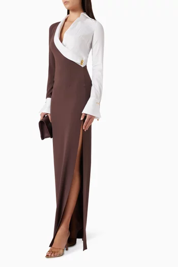 فستان بلونين كريب