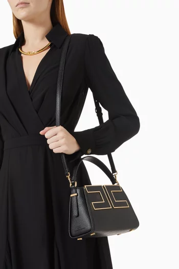 Small Logo Tote Bag in Faux Leather