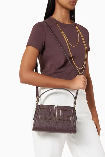 Small Logo Tote Bag in Faux Leather
