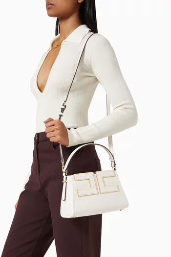 Small Logo Tote Bag in Faux Leather