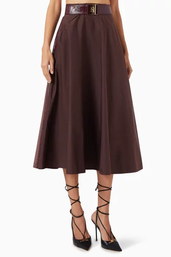 Belted Midi Skirt in Voile
