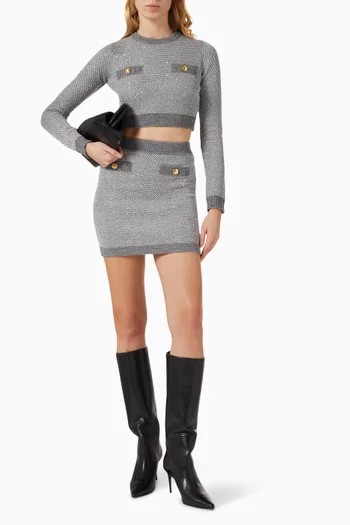 Sequin-embellished Crop Sweater