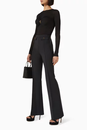 Tailored Flared Pants in Crepe