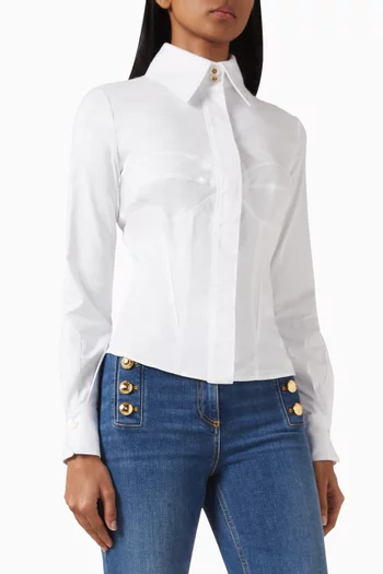 Tailored Corset Shirt in Cotton-poplin