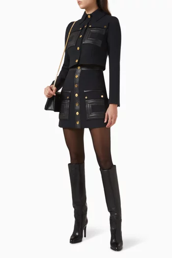 جاكيت بأزرار مزيج فيسكوز