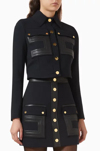 جاكيت بأزرار مزيج فيسكوز