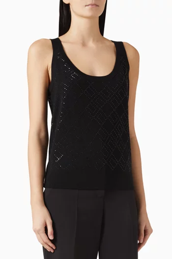 Crystal-embellished Tank Top in Wool
