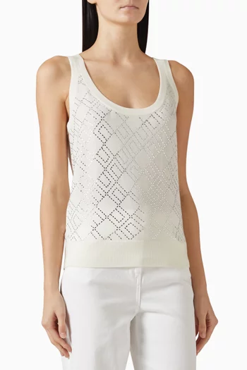 Crystal-embellished Tank Top in Wool