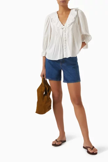 Perry Ruffle Top in Voile