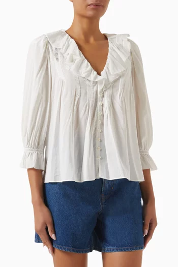 Perry Ruffle Top in Voile