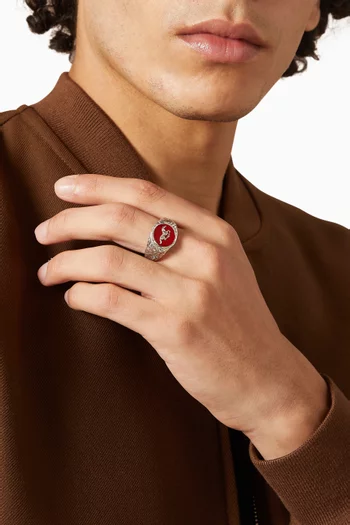 خاتم بتصميم حصان فضة إسترلينية