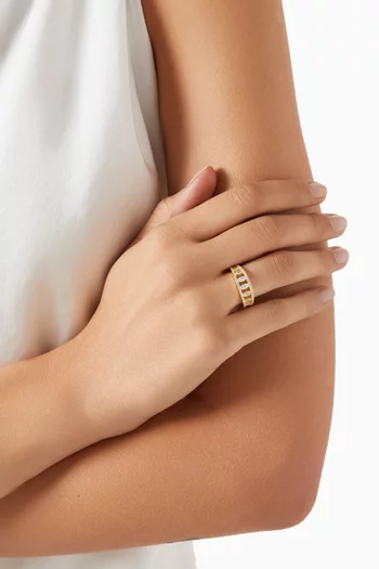 Crystal Band Ring in Gold-plated Silver