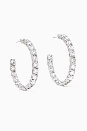 Crystal Hoop Earrings in Sterling Silver