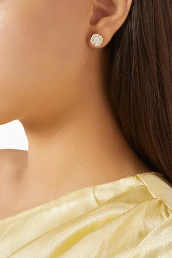 أقراط مرصعة بالكريستال فضة إسترلينية مطلية بلون ذهبي