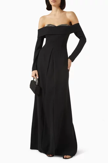 Liatris Off-shoulder Gown in Crepe