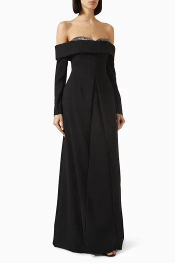Liatris Off-shoulder Gown in Crepe