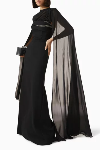 Saffron Gown in Crepe