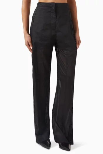 بنطال بحافة شفافة قطن أورغاندي موسلين