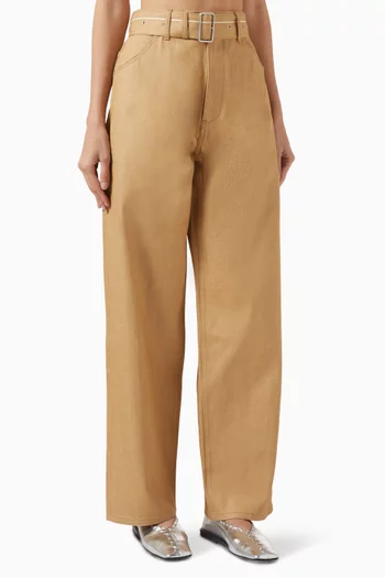 بنطال جينز بحزام دينم