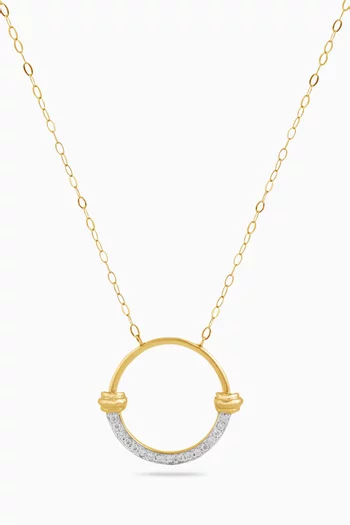 Circle Diamond Necklace in 18kt Gold