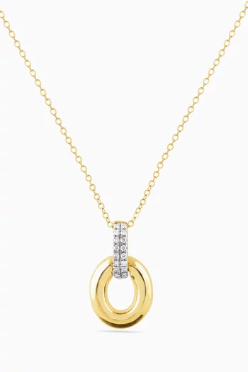 Oval Diamond Necklace in 18kt Gold