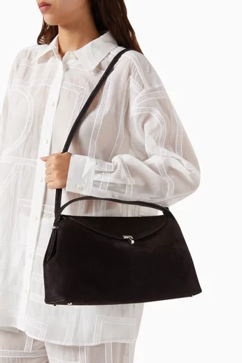 T-Lock Top Handle Bag in Suede