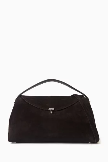 T-Lock Top Handle Bag in Suede