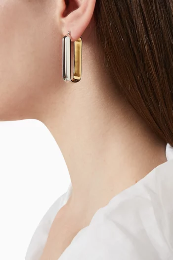 Two-tone Earrings in Brass