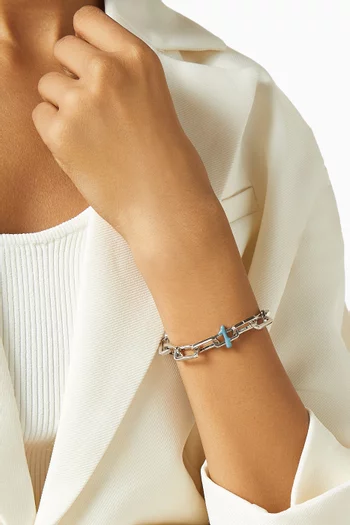 حلية بتصميم رقم 1 فضة إسترلينية مطلية بالمينا