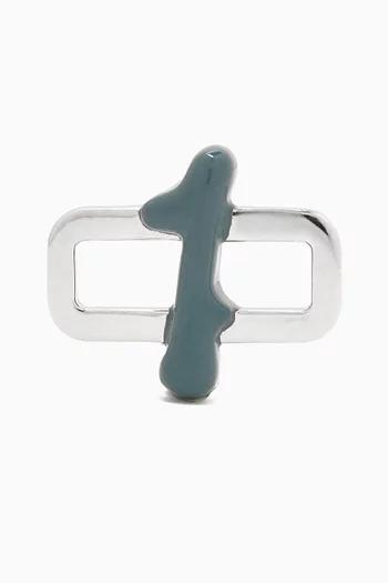 حلية بتصميم رقم 1 فضة إسترلينية مطلية بالمينا