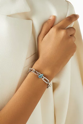 حلية بتصميم رقم 6 فضة إسترلينية مطلية بالمينا