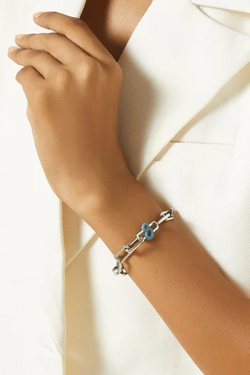 حلية بتصميم رقم 8 فضة إسترلينية مطلية بالمينا